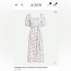 J. Crew Cottage Dress in Liberty Annelise Floral size M